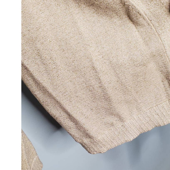 GRACE Knit Dressing Y2K Chic Cream & Gold Subtle Sparkly Lightweight Cardigan - Picture 5 of 7
